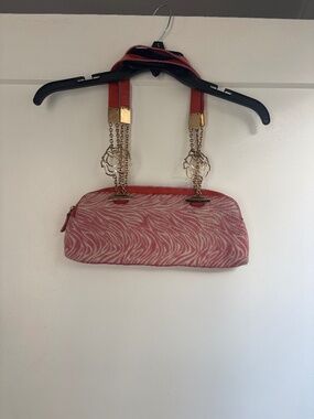 Vintage Gianni Versace Pink Calf Hair Shoulder Bag Evening Bag Gold  Medusa